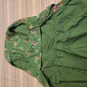 Green Floral Sleeveless Dress